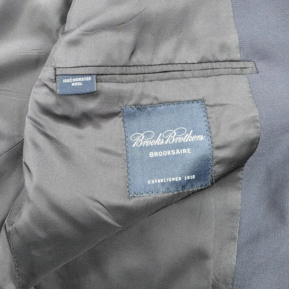 Brooks Brothers Blazer Mens 42L Blue Worsted Wool Two Button Suit Jacket USA